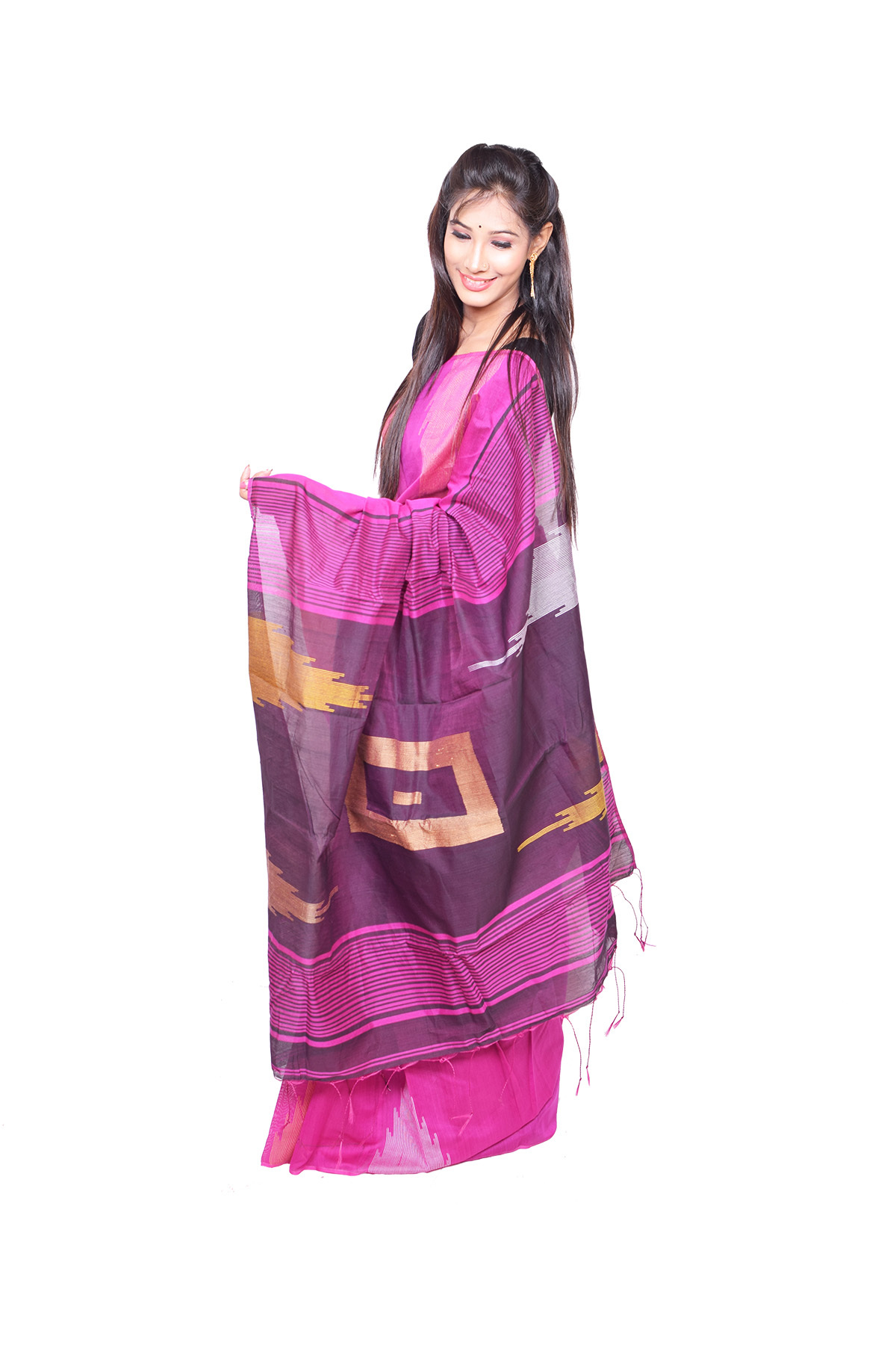 Purple Box Handloom Saree