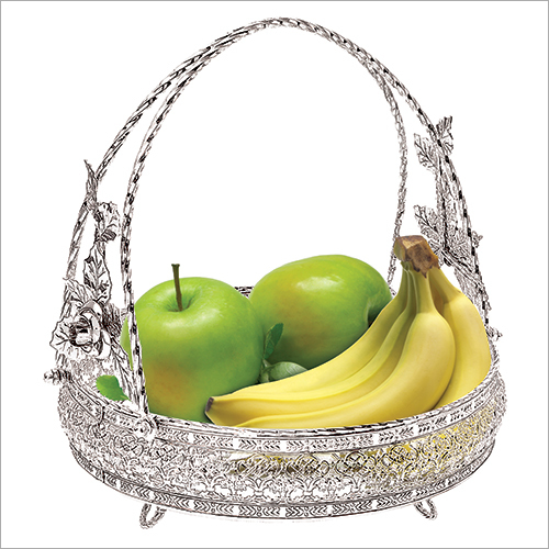 Silver Decorative Fruit Basket