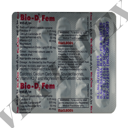 Bio-d3 Fem(calcitriol Calcium Carbonate Capsules) General Medicines