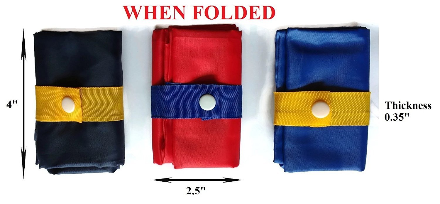 Shopping Polyester Fabric Cloth Reusable Grocery Bag - Tear Resistant 50.8 X 12.8 X 38.1 Cm Colors: Red Yellow Blue Pink Capacity: 15kgs Features: Foldable Handled Sling Unisex