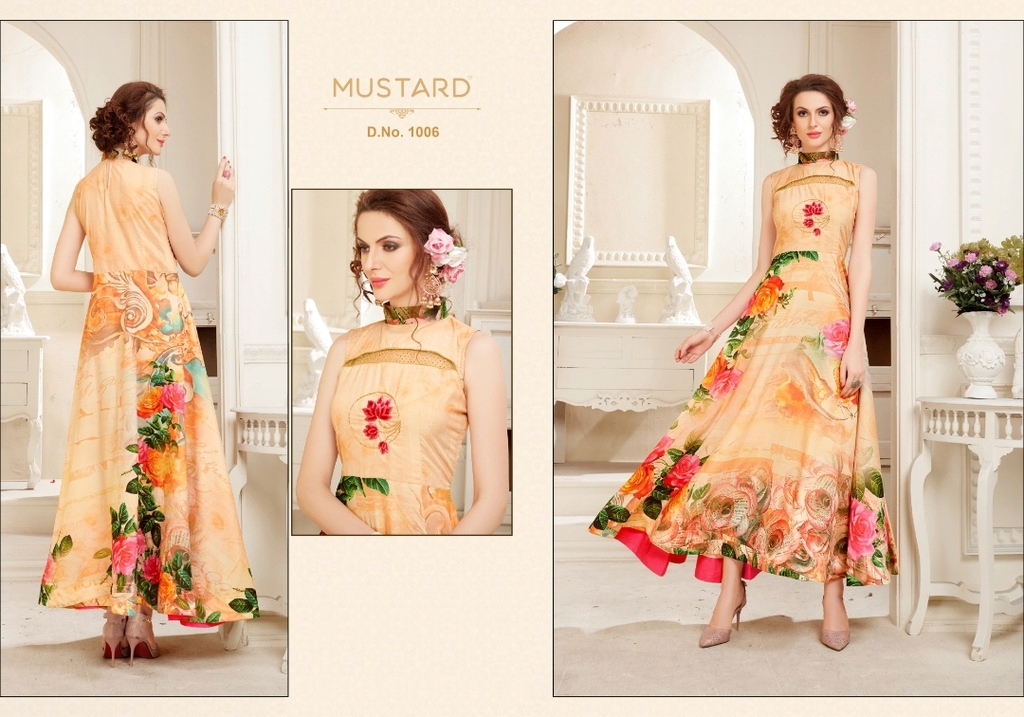 Pink Gown Style Digital Print Kurtis