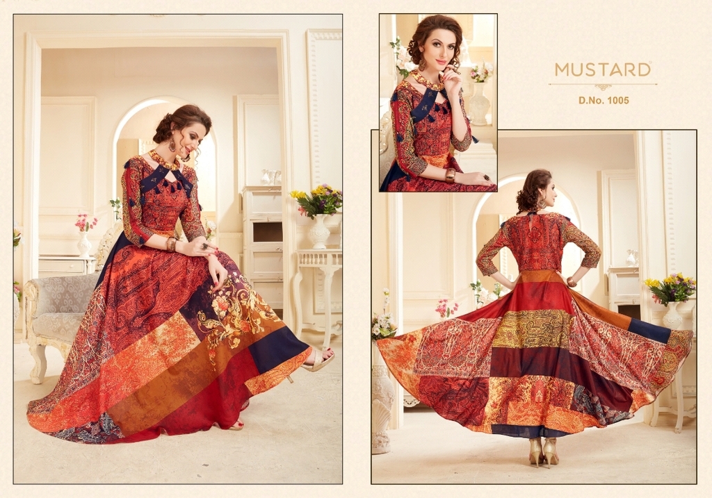 Pink Gown Style Digital Print Kurtis