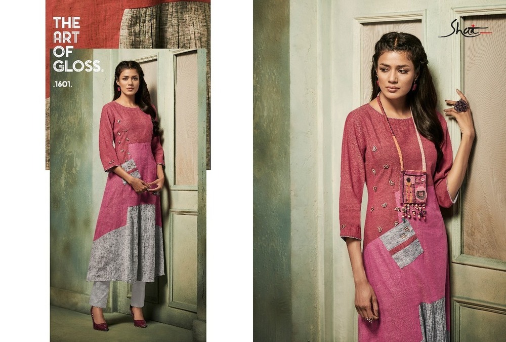 पिंक (गुलाबी) सुंदर डिज़ाइनर कुर्ती