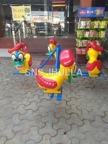 Duck Type Merry Go Round - Heavy Duty FRP Design, 6x6x3 Feet Safe Play Area, For 4 Children Age 3-5 Years
