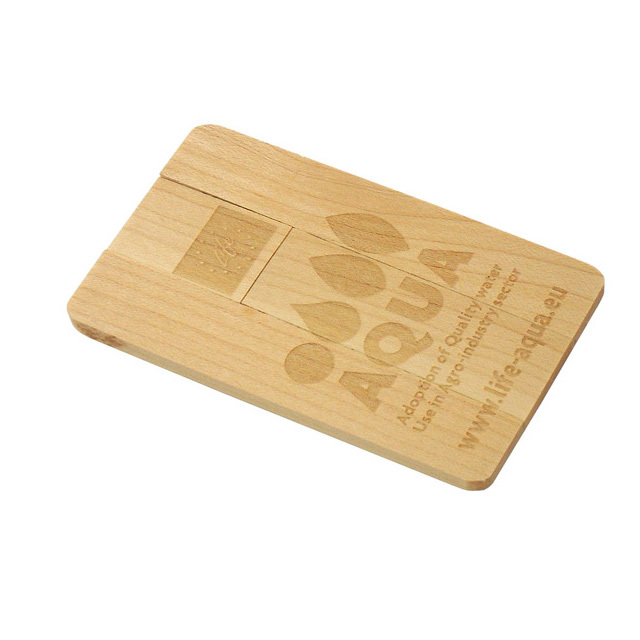 Wooden Credit Card Usb 2.0 Interface Flash Drive Size: 60 X 28 X 9mm