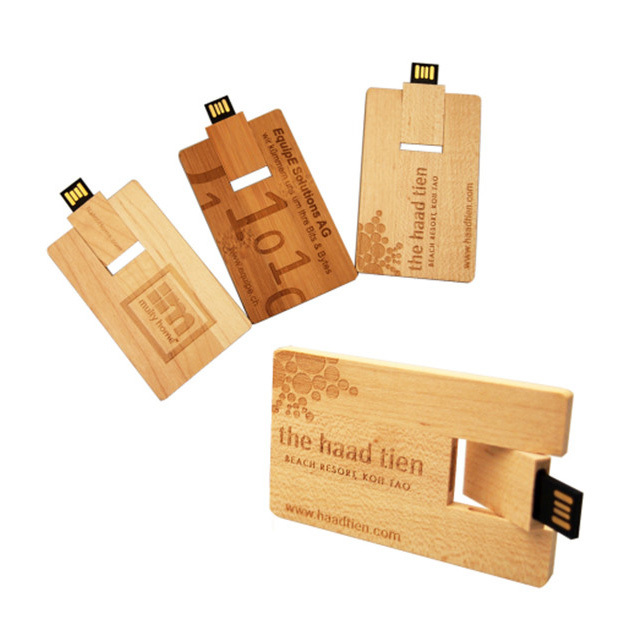 Wooden Credit Card Usb 2.0 Interface Flash Drive Size: 60 X 28 X 9mm