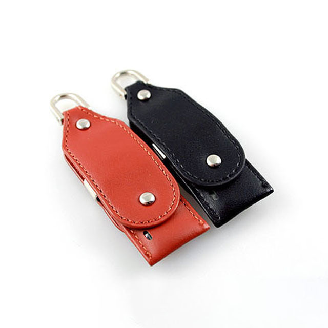 Black Key Chain Leather Usb Flash Drive Size: 81 X 26 X 10mm