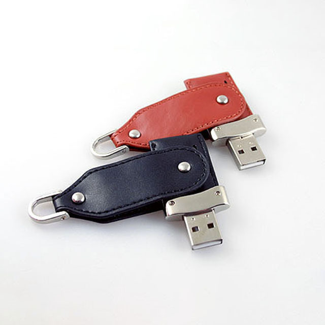 Black Key Chain Leather Usb Flash Drive Size: 81 X 26 X 10mm