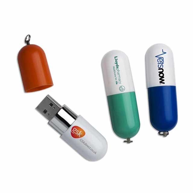 Capsule Shape Key Chain Plastic Usb