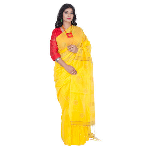 Plain Printed Handloom Cotton Silk Saree