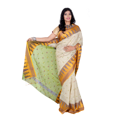 Cotton White Handloom  Saree