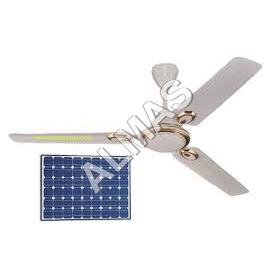 Solar Ceiling Fan - Metal & Plastic, 56 Inches, White | 3 Blades, 75W Power Consumption, 100W Solar Panel, 1-Year Warranty, Stylish & Durable