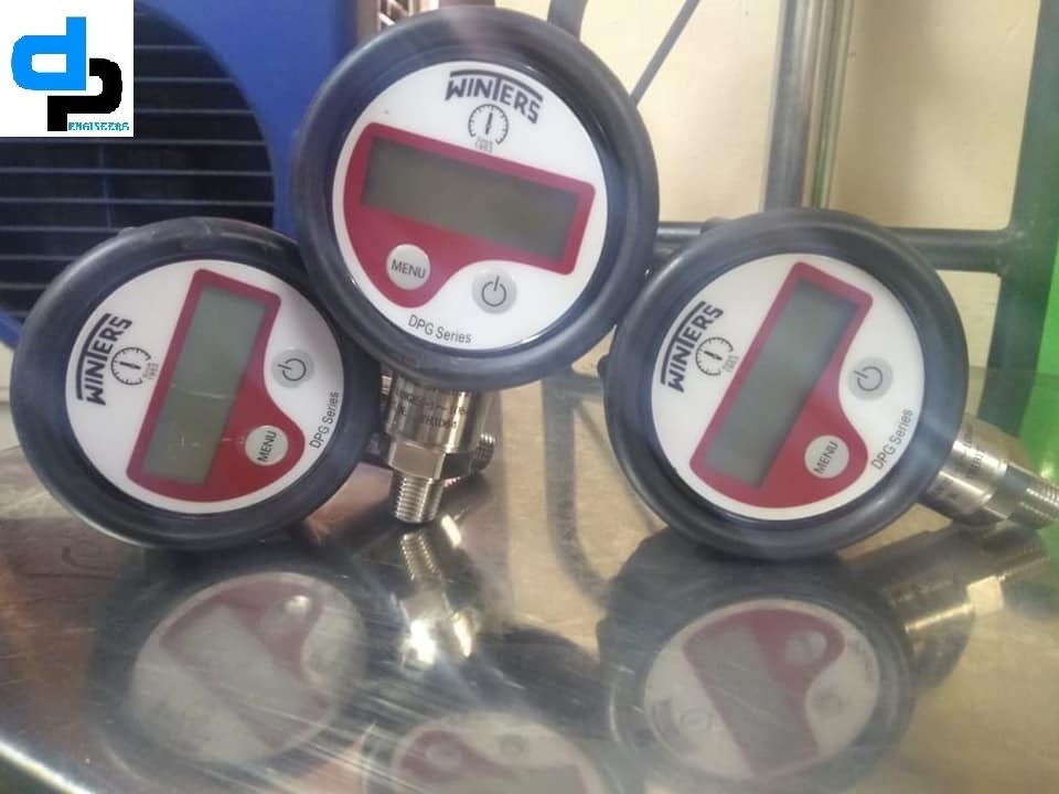 Polished Winters Digital Pressure Gauge -1 To 25 Bar