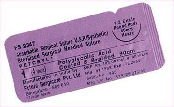 Petcryl Polyglycolic Acid (PGA) Sutures (Coated & Braided)