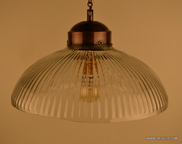 Transparent Clear Glass Cutting Hanging Lamp With Fitting