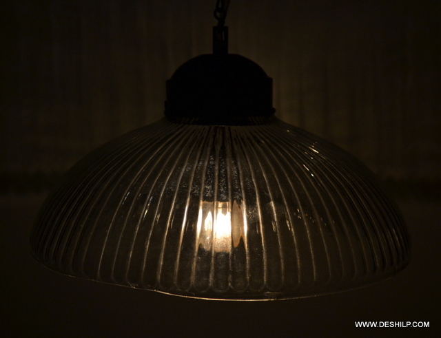 Transparent Clear Glass Cutting Hanging Lamp With Fitting