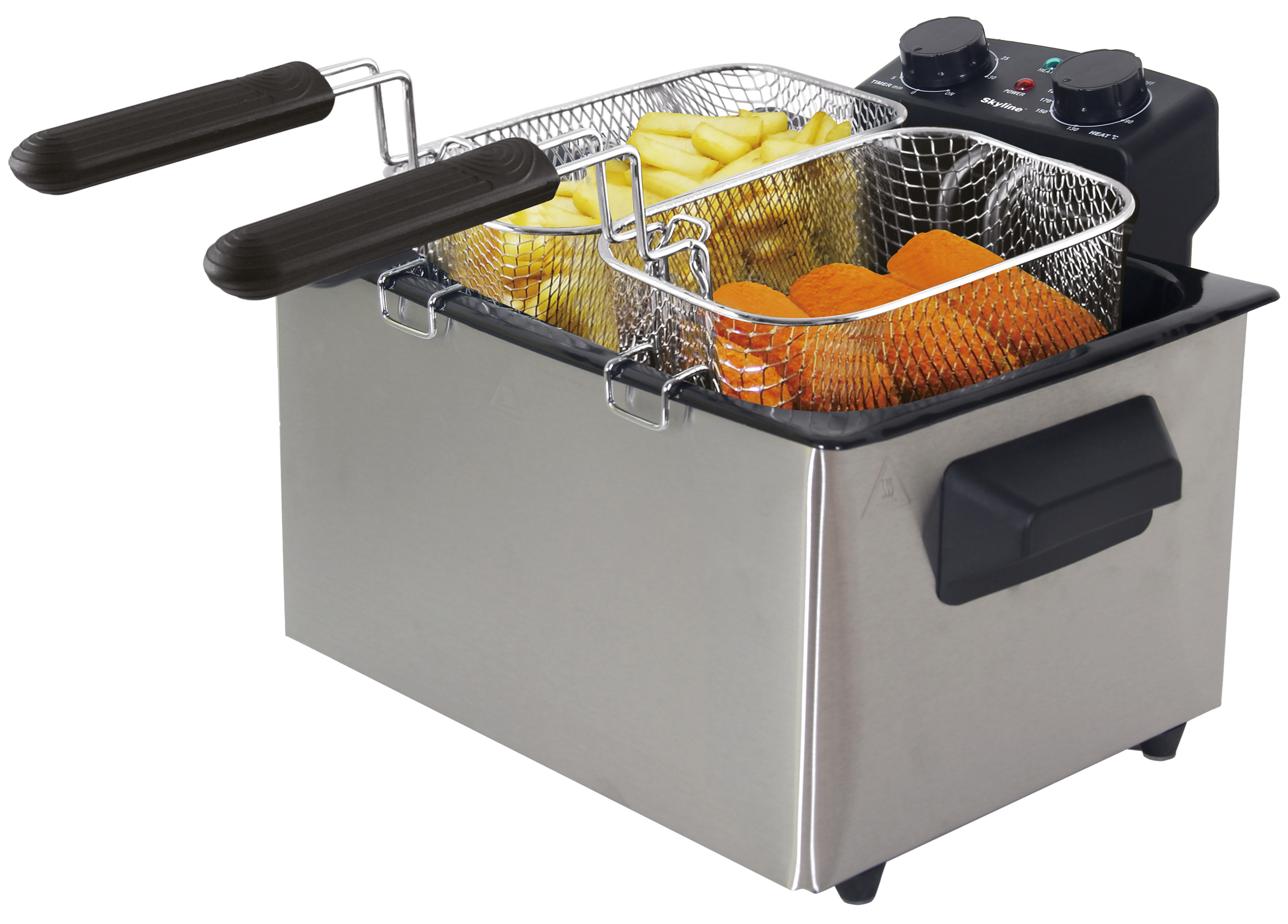 Deep Fryer - 2.5 Liter Capacity, 1200w Power | Cool Touch Body, Smoke Filter, 30 Minute Timer, Non-stick Bowl