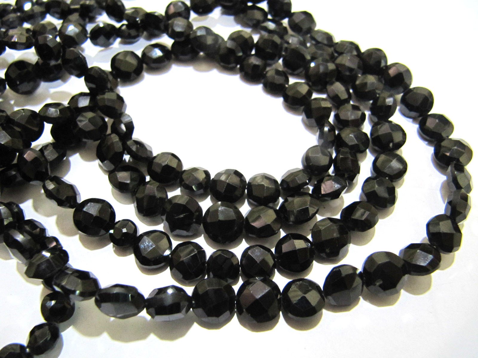 Stone Top Quality Natural Black Spinel Coin Shape Beads