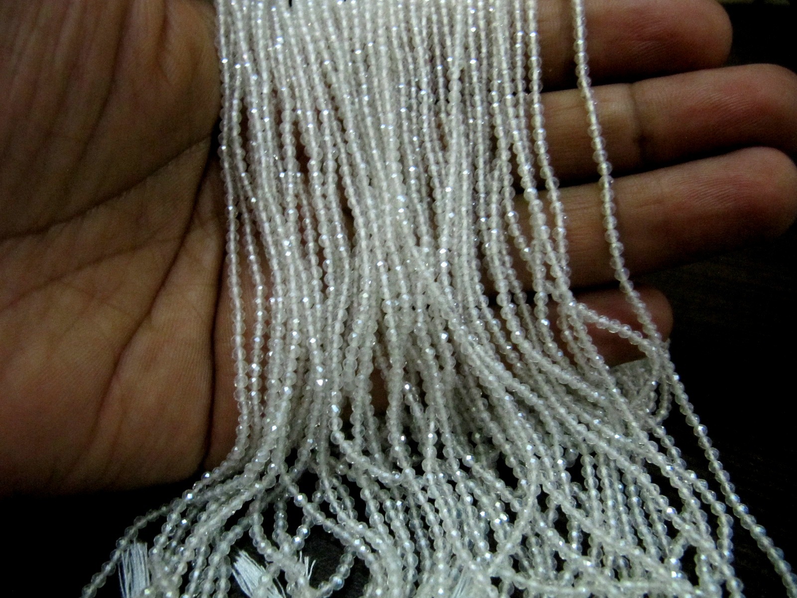 White Aaa Quality Natural Rock Crystal Ab Mistic Dimond Coated Beads