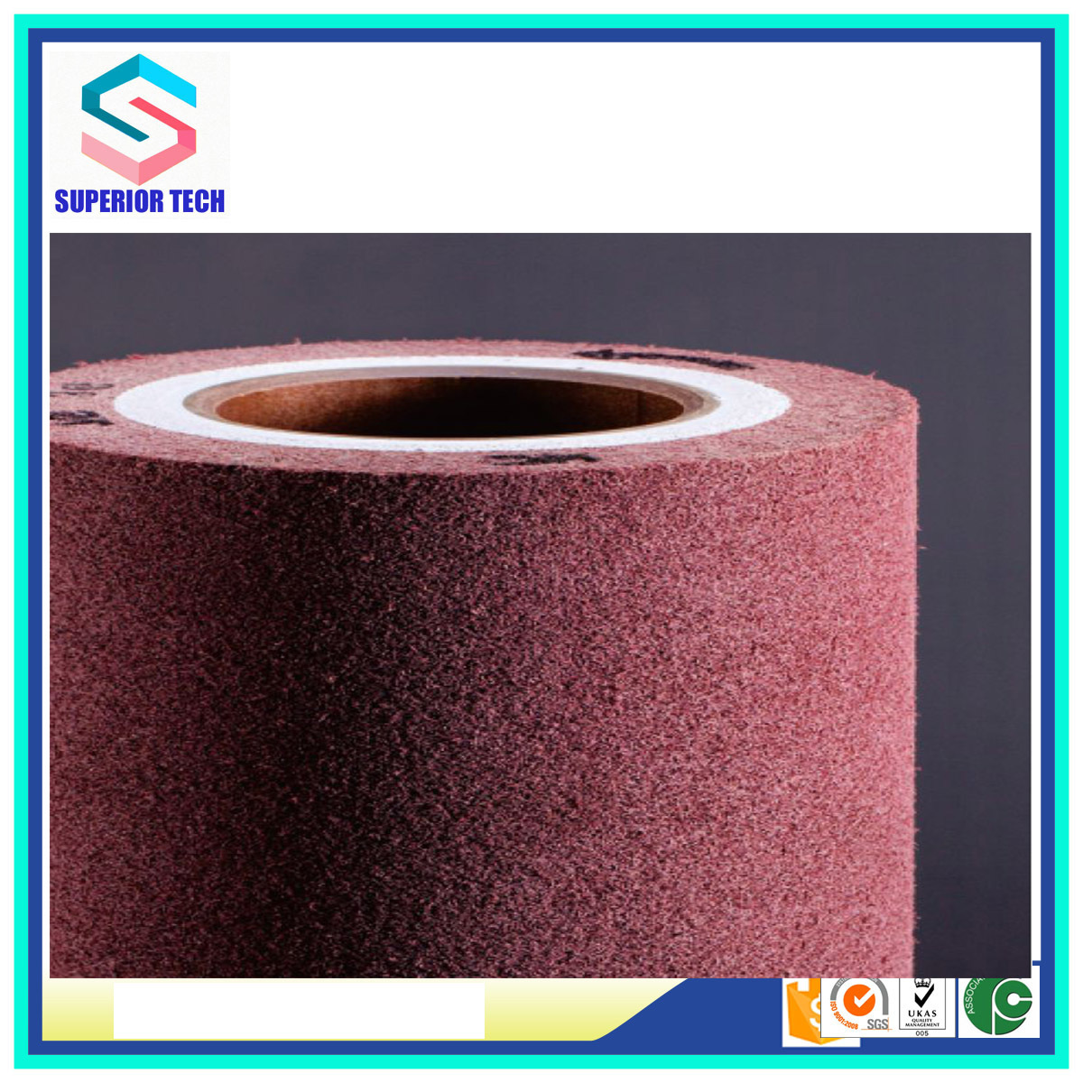 Non-woven Brush Roller - High Density 3x6x24 Inches, Gray | Long Life, Superior Pcb Cleaning & Deoxidizing Performance