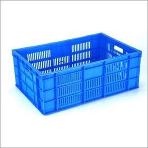 High-Density Polyethylene Blue Crate - 600x400x220 mm, 45 Litres Capacity | Durable, Stackable, Ventilated, Easy Handling