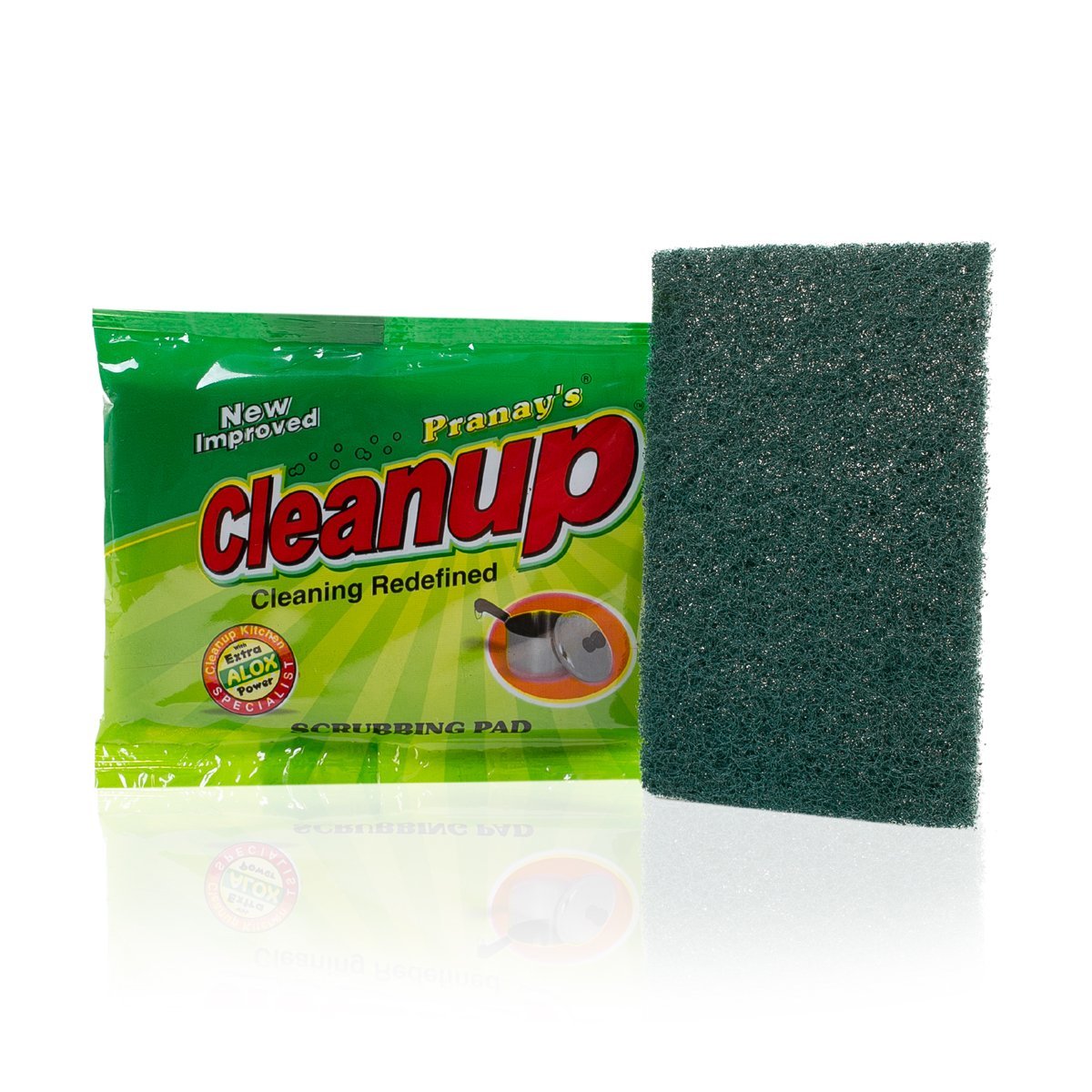 Green Scrub Pad - Nylon Material, 3x5 Cm Dimensions, Green Color | Ultra Effective Stain Removal, Hygienic & Odour-free Surface Cleaning