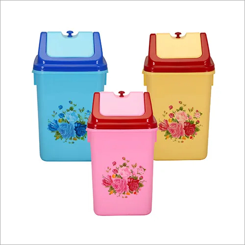 Green Plastic Swing Dustbin