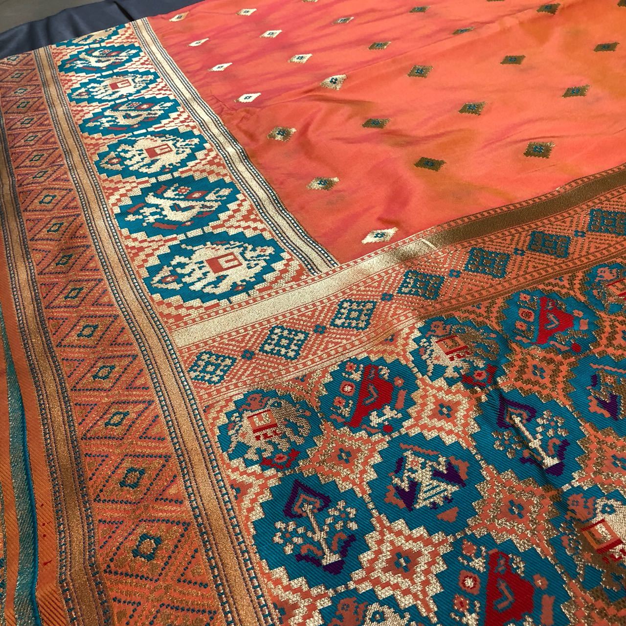 Saree Peach Heavy Soft Silk With Beautiful Zari Work Saree(dnhsilk1)