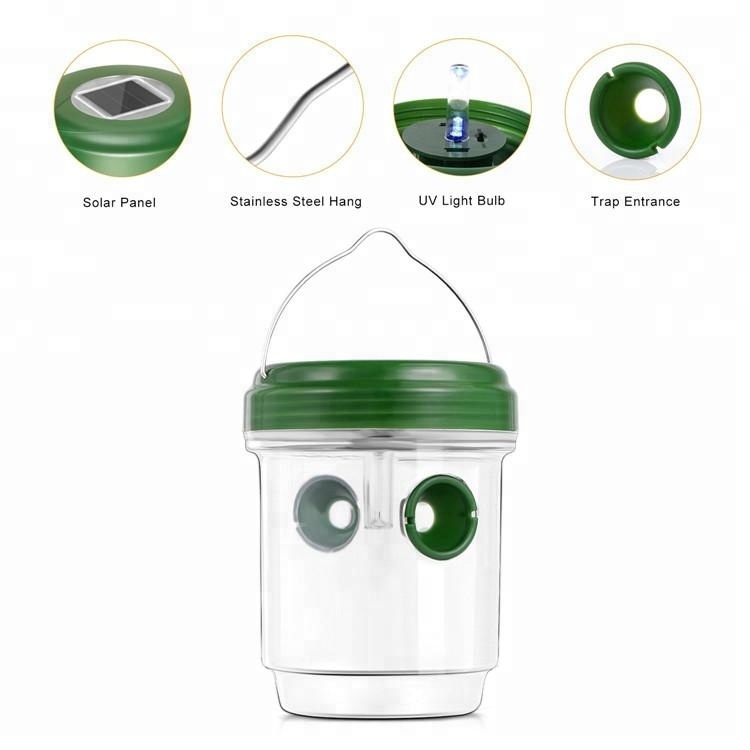 Solar Insect Killer - Plastic, 5.5 X 5.5 X 6.5 Inches | Solar-powered, Uv Light, Lithium-ion Battery, 1-year Warranty