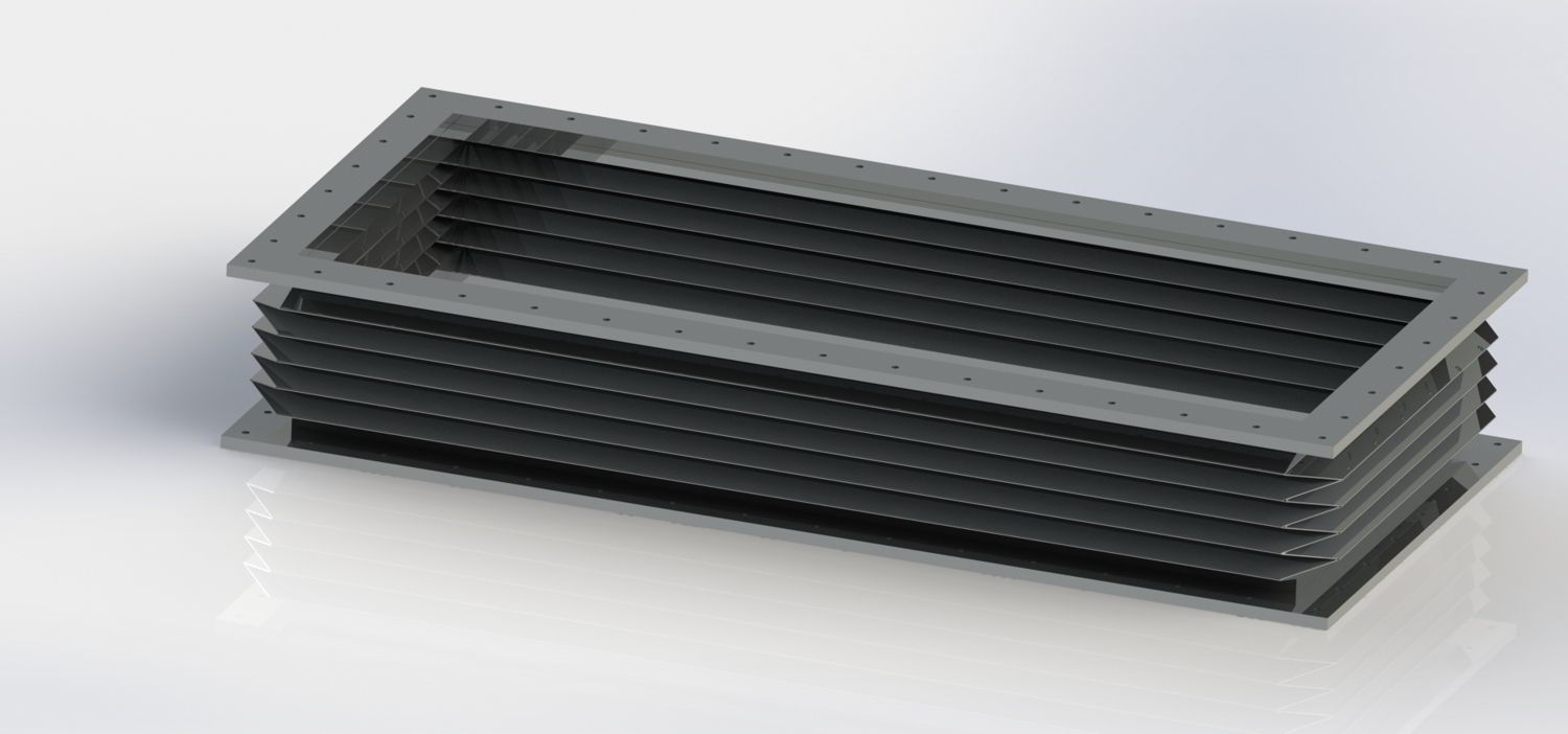Rectangular Metal Expansion Joints - Stainless Steel, Customizable Dimensions | Low Pressure, High Temperature, Variable Number Of Convolutions, Flange Connection, Polished Finish