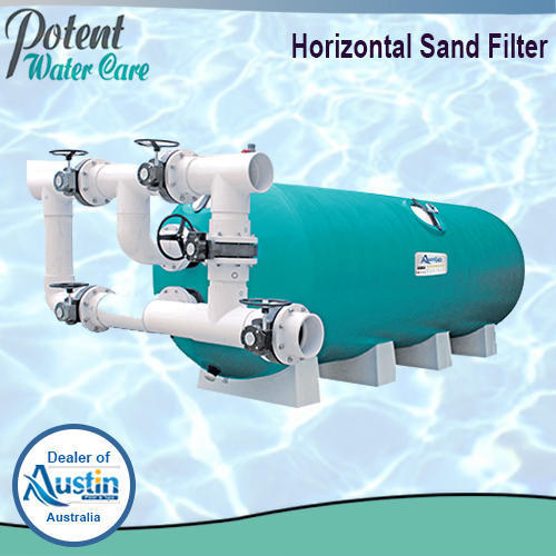 Green & White Swimming Pool Horizontal Sand Filter