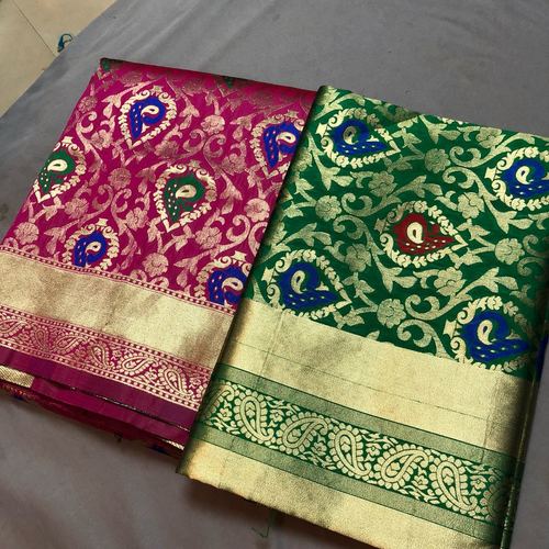 Multicolor Kanchipuram Silk Heavy Zari Work Saree (Dnhsilk4)