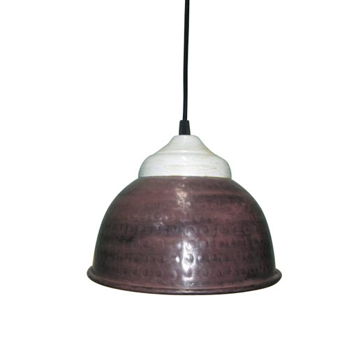 Metal Ceiling Lamp - 10 Inches, Purple | Fluorescent 60W Bulb, Elegant Round Design, Shock Proof Wire, Ideal Home and Hotel Decoration