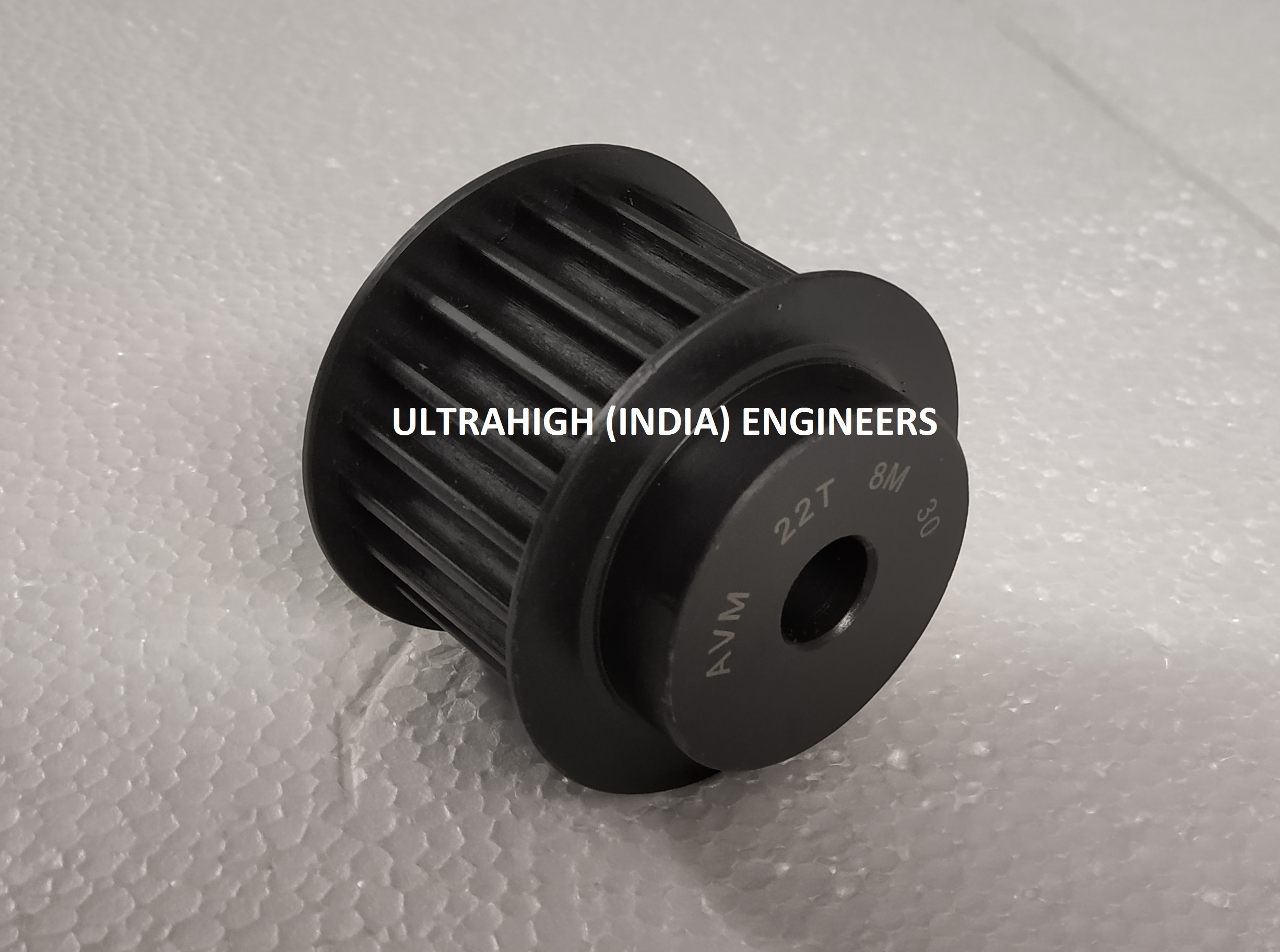 Avm Timing Pulley - 22 Teeth, 8mm Pitch, 20mm Width | Aluminum & Mild Steel, Designed For Industrial Applications