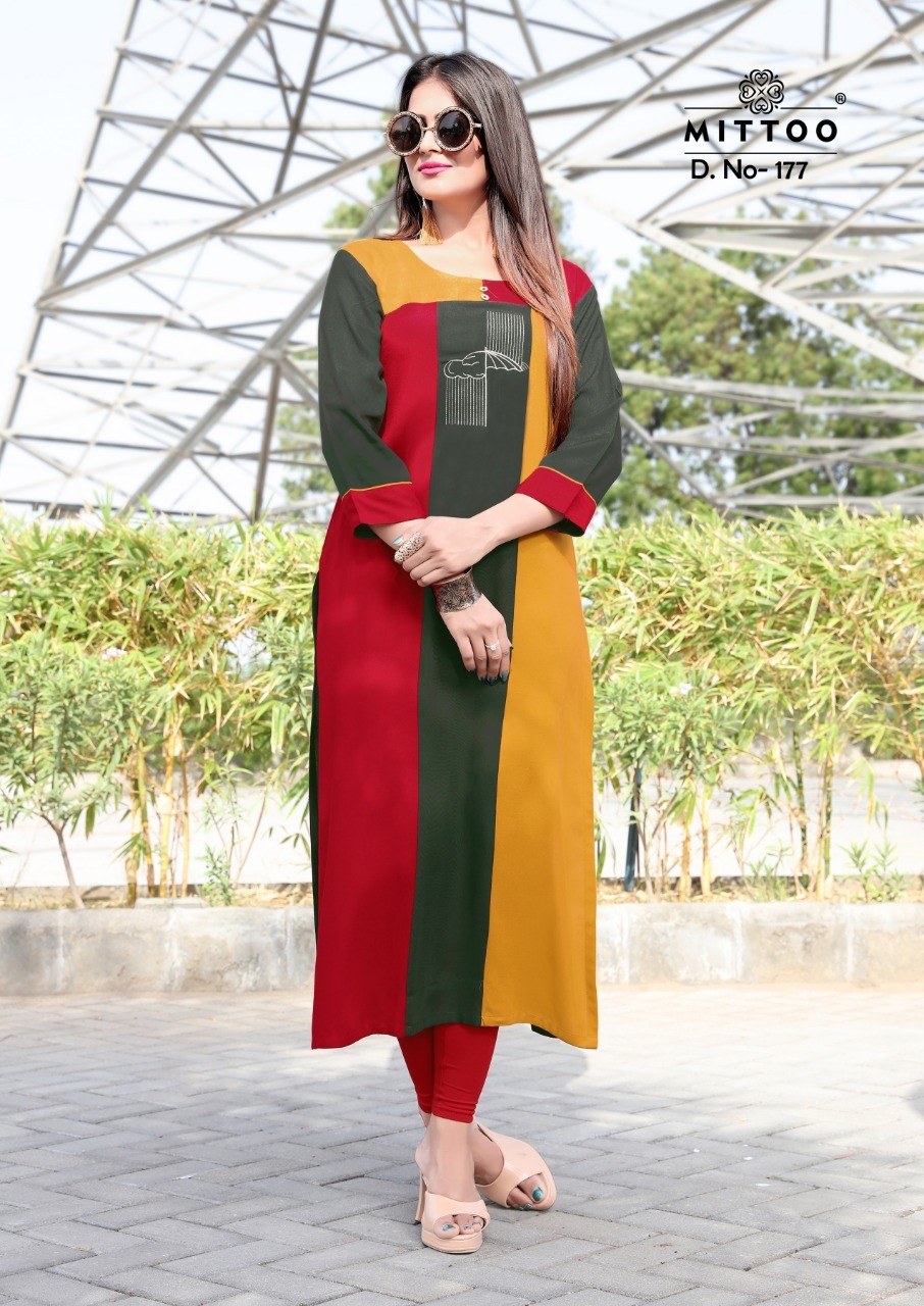 Embroiderd Mittoo Rayon Kurtis