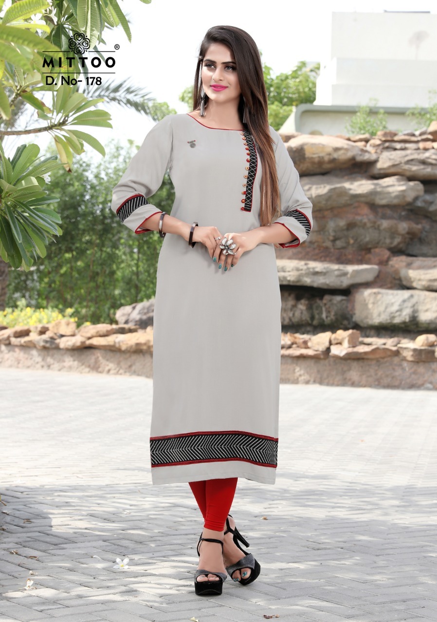 Embroiderd Mittoo Rayon Kurtis