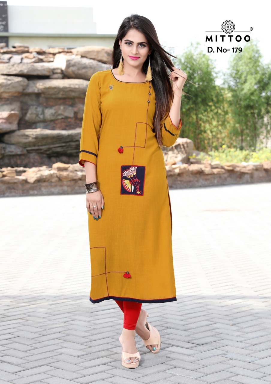 Embroiderd Mittoo Rayon Kurtis