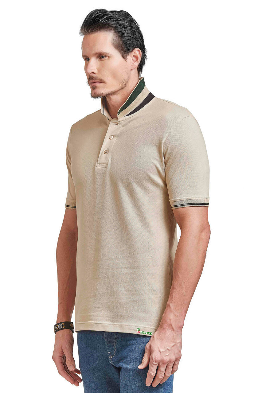 Premium Polo With Collar Up Pattern - Cotton Fabric, Multi Color, Short Sleeves | Classic Polo Collar Design, Stylish And Comfortable For Men