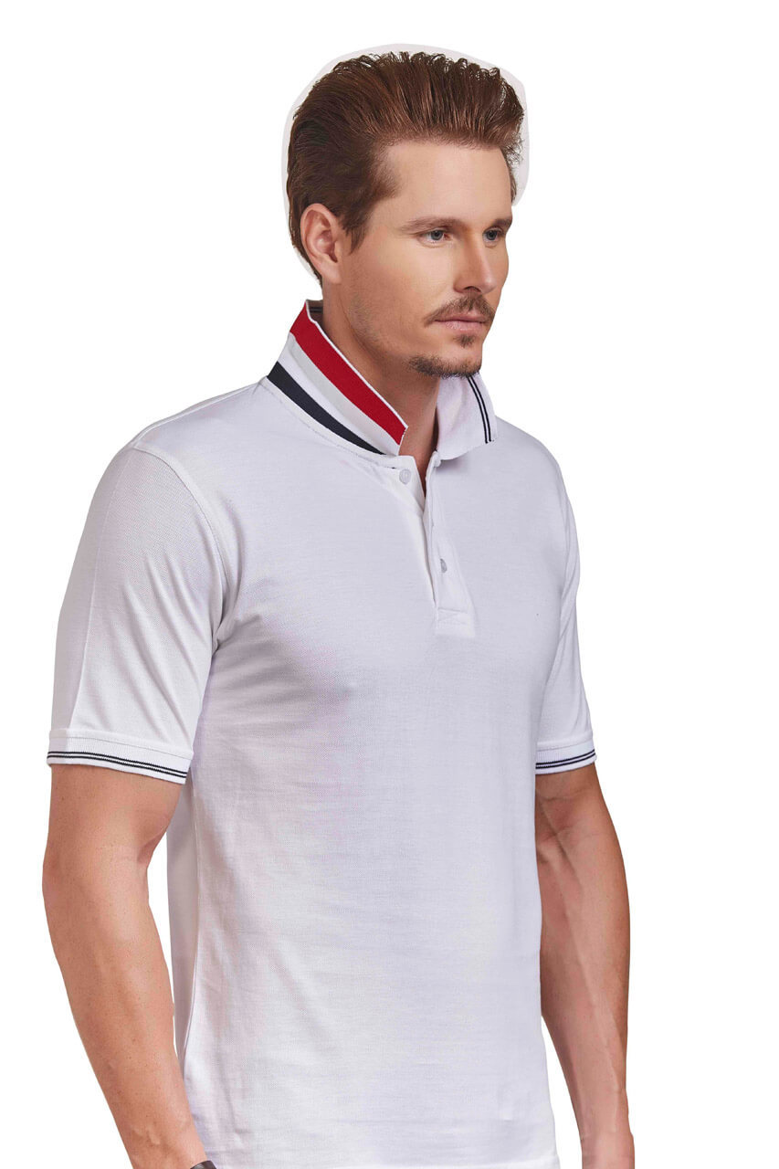 Premium Polo With Collar Up Pattern - Cotton Fabric, Multi Color, Short Sleeves | Classic Polo Collar Design, Stylish And Comfortable For Men