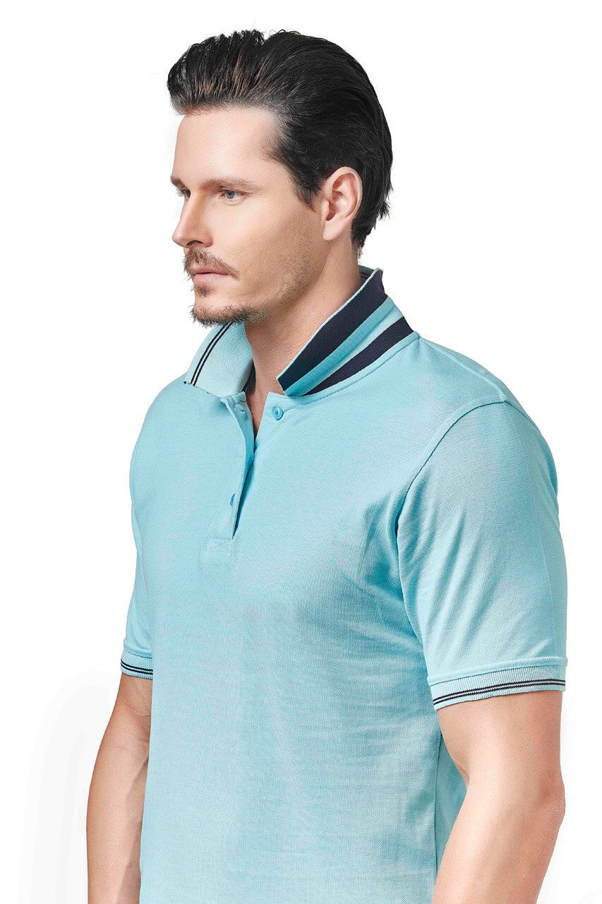 Premium Polo With Collar Up Pattern - Cotton Fabric, Multi Color, Short Sleeves | Classic Polo Collar Design, Stylish And Comfortable For Men