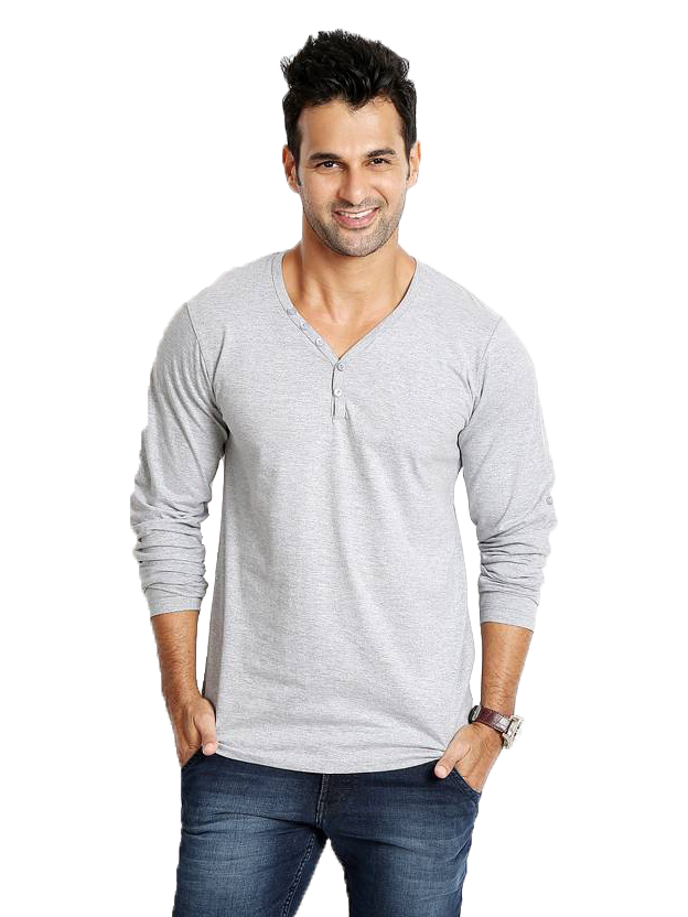 Mens Y Neck Henley Tshirts - Cotton Fabric, Multi Color | V-neck, Plain Pattern, Short Sleeves, Designed For Male Comfort And Style