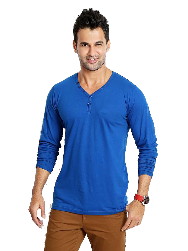 Mens Y Neck Henley Tshirts - Cotton Fabric, Multi Color | V-neck, Plain Pattern, Short Sleeves, Designed For Male Comfort And Style