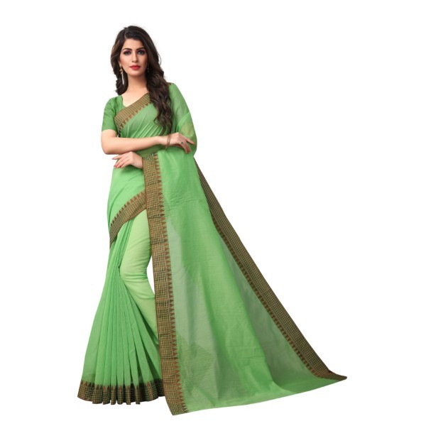 Cotton Saree - Handloom Cotton Silk, 6.3 Meters Length, All Colors | Elegant Woven Border, Un-stitched Blouse, Perfect For Every Occasion