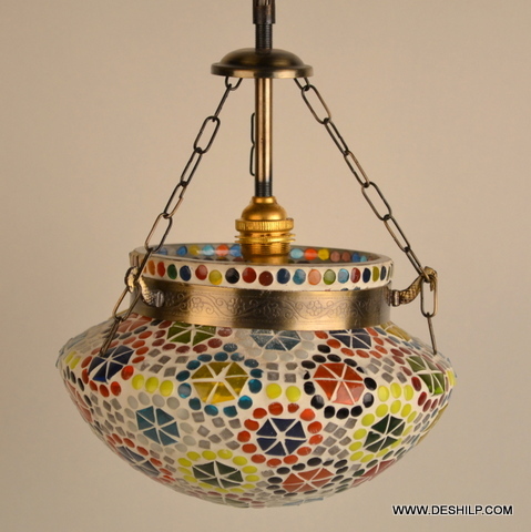Multicolor Decent Glass Handcrafted Hanging Light