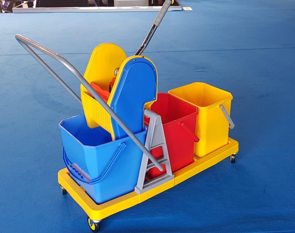 Triple Bucket Mop Wringer Trolley Application: Hospital