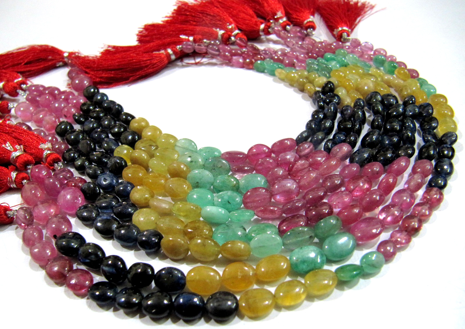 Aaa Quality Genuine Ruby Emerald Sapphire Beads
