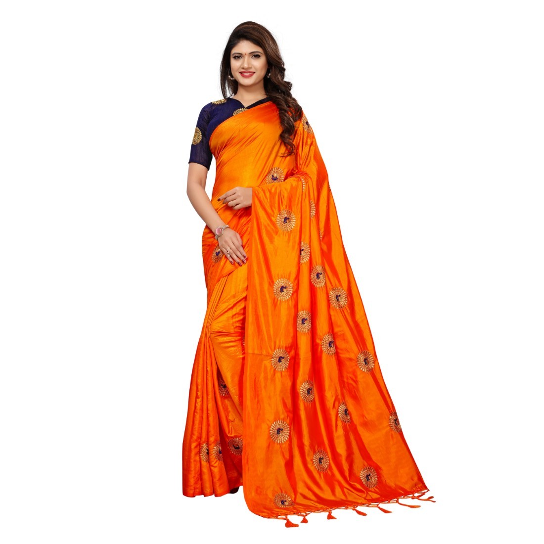 Silk Saree - 6.3 Meters Length With Un-stitched Blouse, Resam Embroidery And Woven Border Design