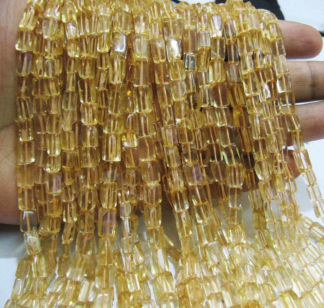 Aaa Quality Natural Citrine Chiclets Beads - 13 Inch Strand, 8-10 Mm Plain Box Shape, 100% Natural Stone, Exquisite Yellow Color For Jewelry Making