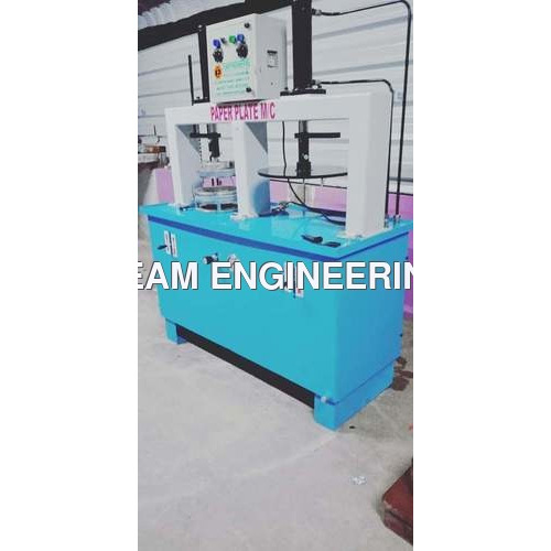 Hydraulic Paper Plate Making Machine - Color: Blue & White