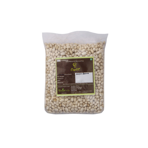 Soya Beans - 1 kg Plastic Bag | White Color, High Protein Source for Healthy Heart and Strong Bones